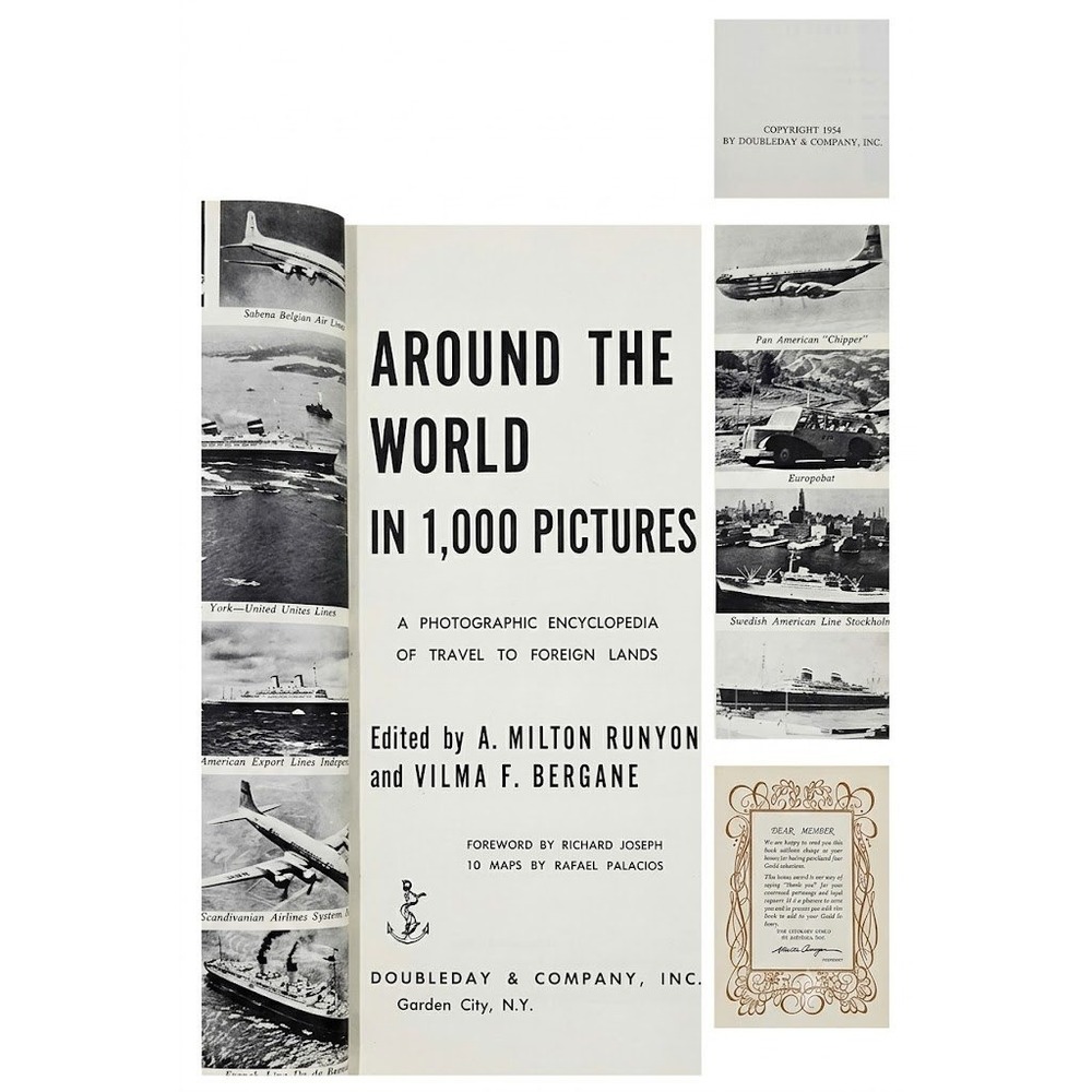 Around The World‎ In 1000 Pictures 1954 Hardcover Book Travel Photo USA Vintage